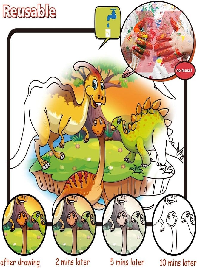 hapray Magic Water Paint Coloring Books for Toddler, Art Toys Age 2-4, Educational Learning Doodle Toy, Gifts for Girl Boy 3 2 1+ Year (Dinosaur Animal 2 Pack) - Image 4